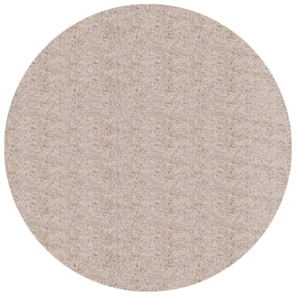 Golvmatta långluggad modern beige Ø 120 cm