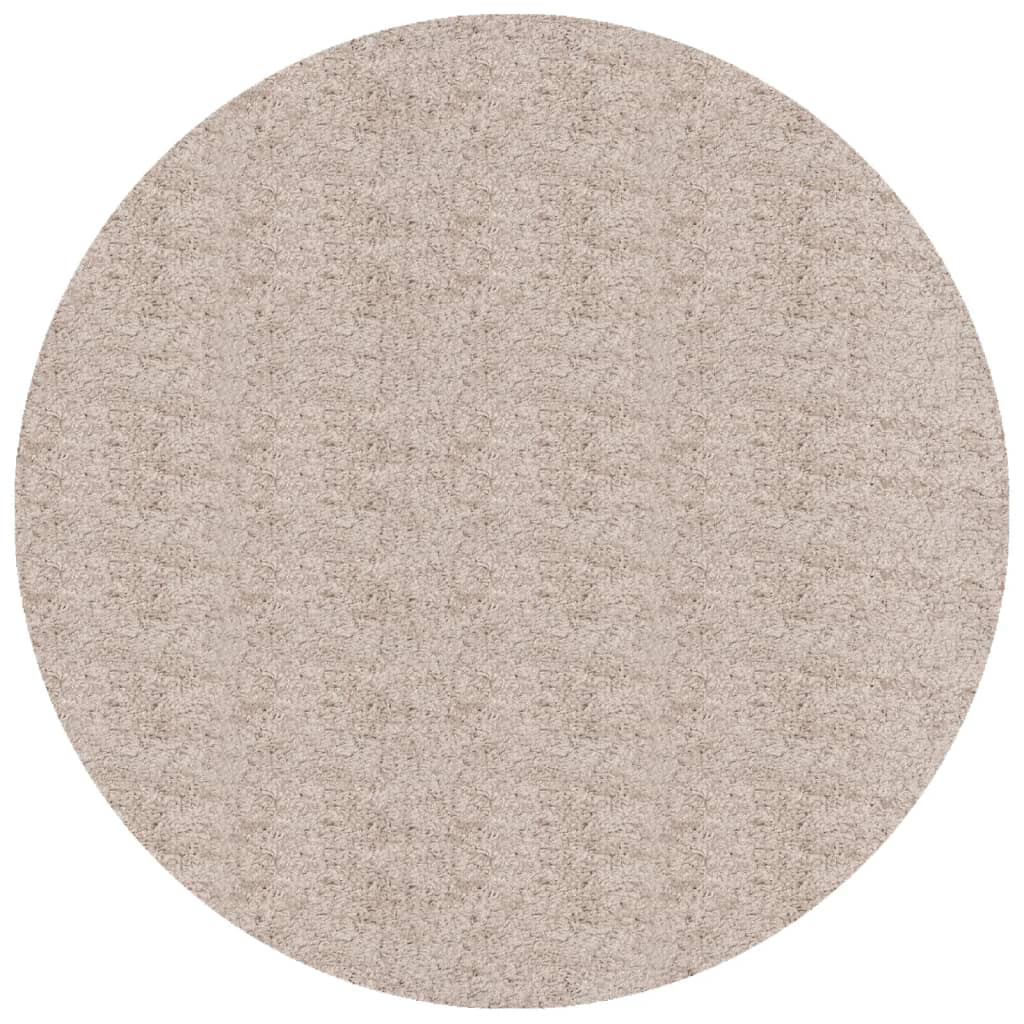 Golvmatta långluggad modern beige Ø 200 cm