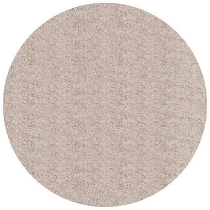 Golvmatta långluggad modern beige Ø 200 cm