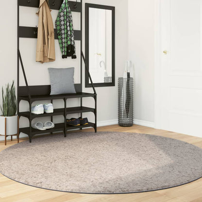 Golvmatta långluggad modern beige Ø 200 cm