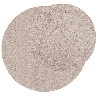 Golvmatta långluggad modern beige Ø 240 cm