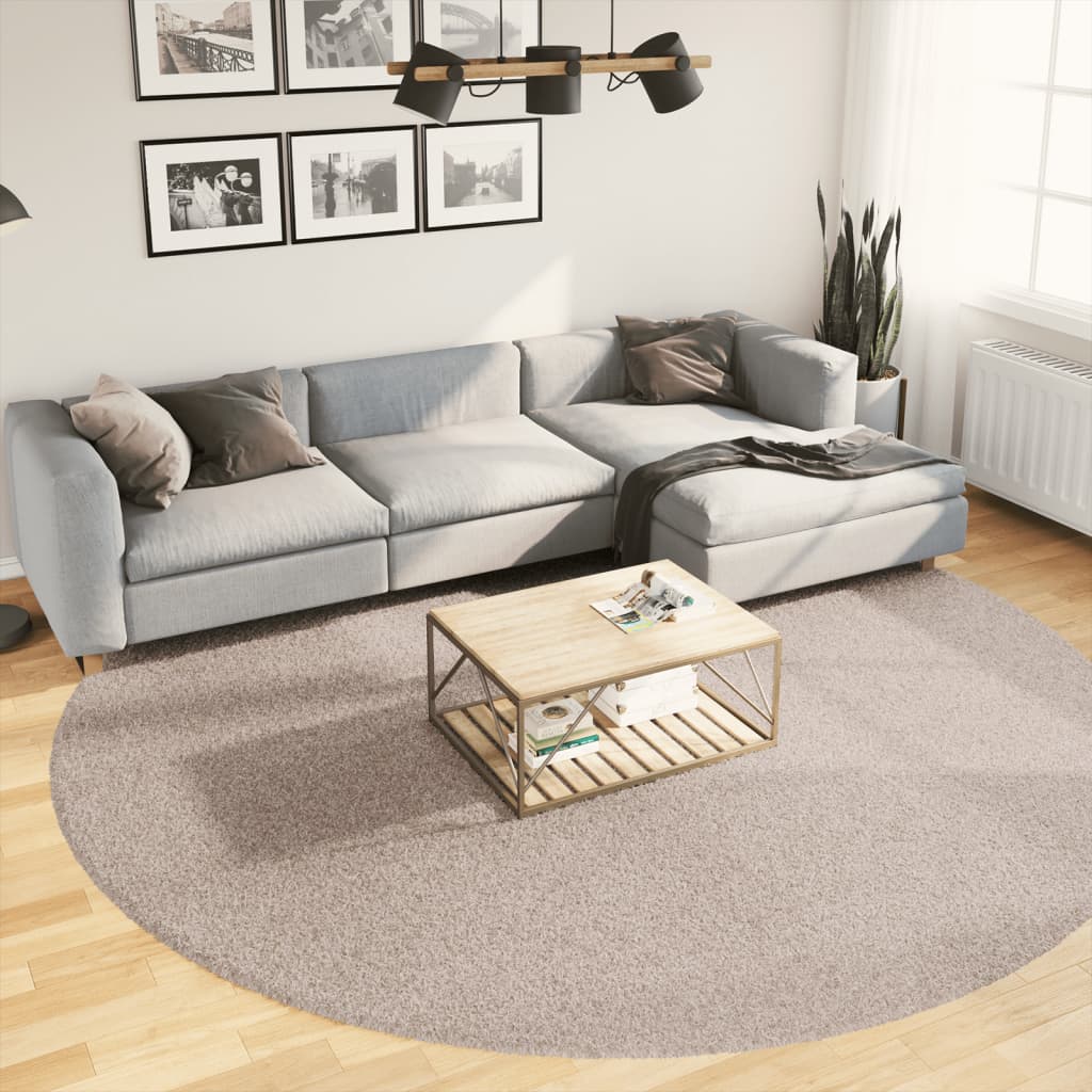 Lattiamatto Ryamatta PAMPLONA pitkä nukka moderni beige Ø 280 cm