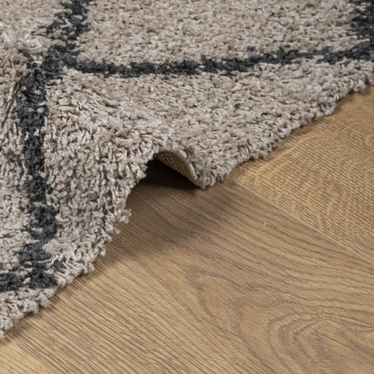 Lattiamatto Ryamatta PAMPLONA pitkä nukka moderni beige &amp; antrasiitti 60x110 cm