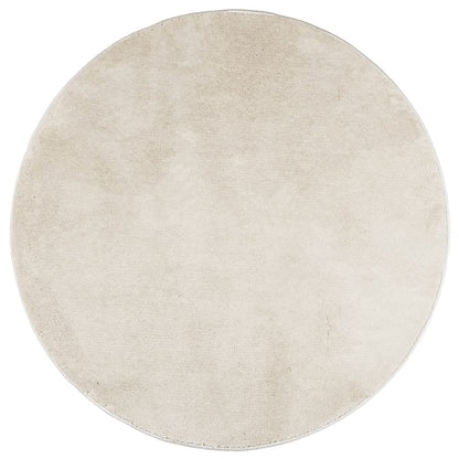 Golvmatta OVIEDO kort lugg beige Ø 80 cm