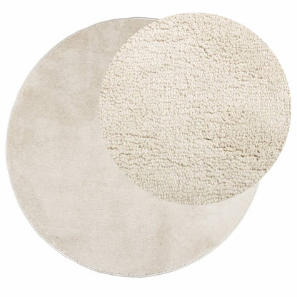 Golvmatta OVIEDO kort lugg beige Ø 80 cm