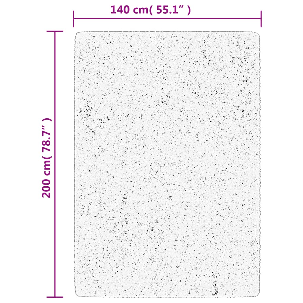 Golvmatta antracit ISTAN långluggad glansig 140x200 cm