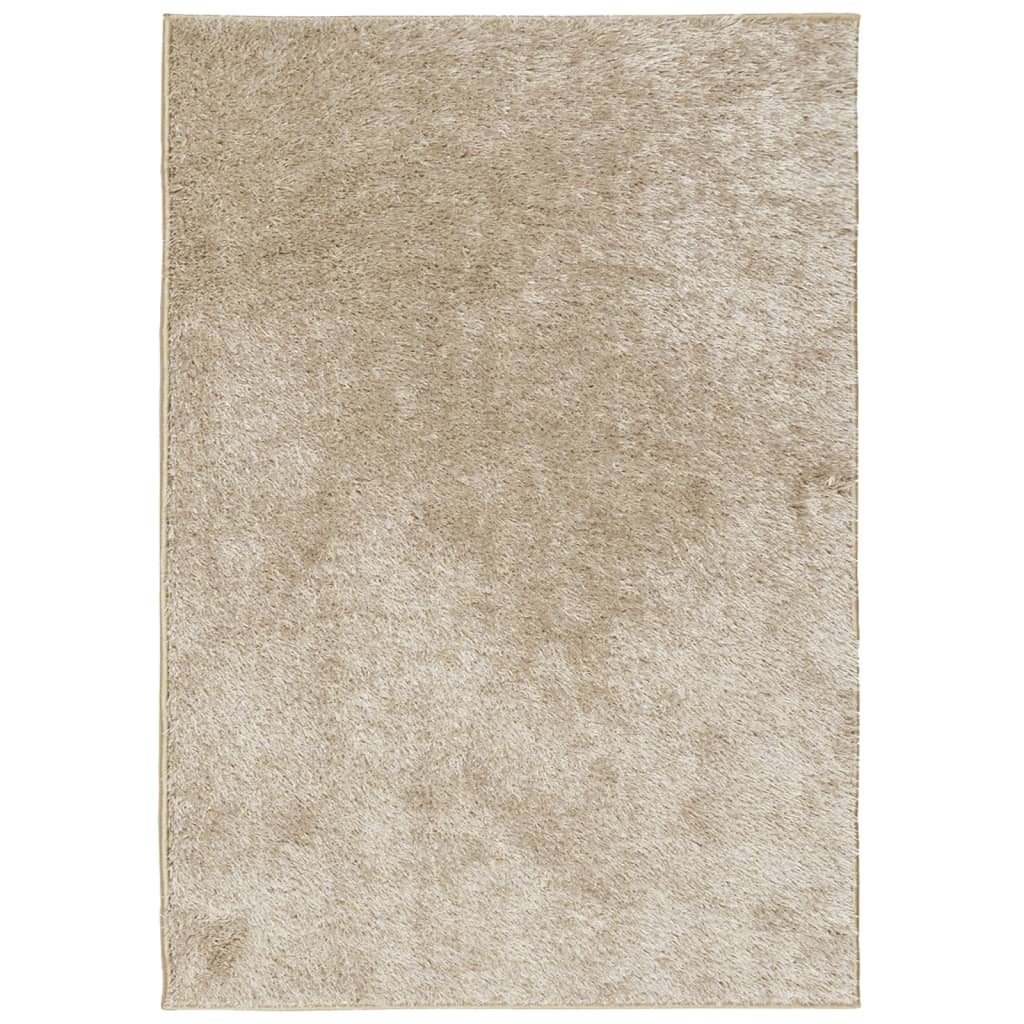 Golvmatta ISTAN långluggad glansig beige 140x200 cm