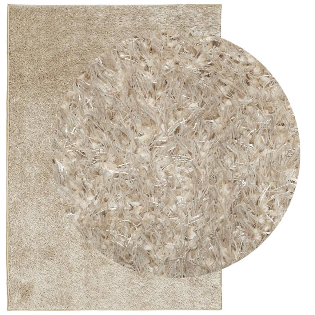 Golvmatta ISTAN långluggad glansig beige 160x230 cm