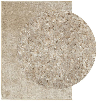 Golvmatta ISTAN långluggad glansig beige 200x280 cm