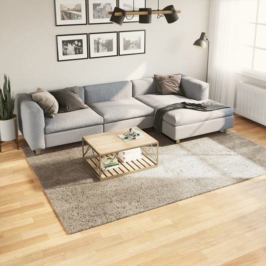 Golvmatta ISTAN långluggad glansig beige 200x280 cm