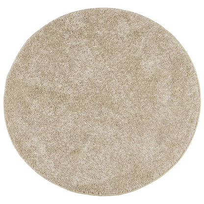 Lattiamatto ISTAN pitkä tuftattu kiiltävä beige Ø 80 cm