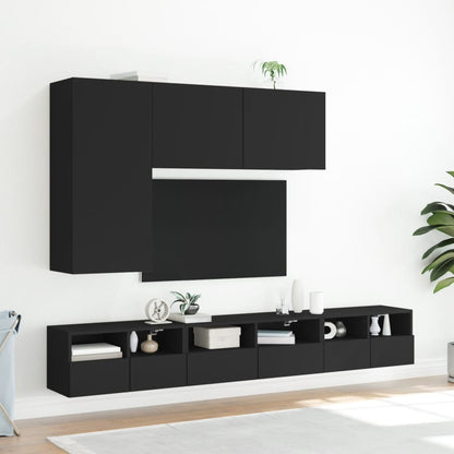 TV-möbel svart 100x30x41 cm Väggmonterad TV-bänk