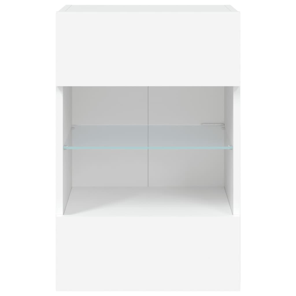 TV-möbel vit 40x30x60,5 cm Väggmonterad TV-bänk LED