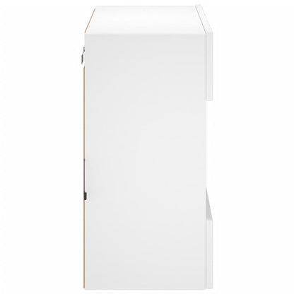 TV-möbel vit 58,5x30x60,5 cm Väggmonterad TV-bänk LED