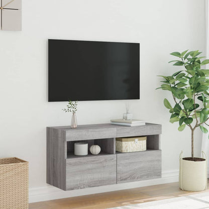 TV-möbel grå sonoma LED 80x30x40 cm TV-bänk TV-skåp