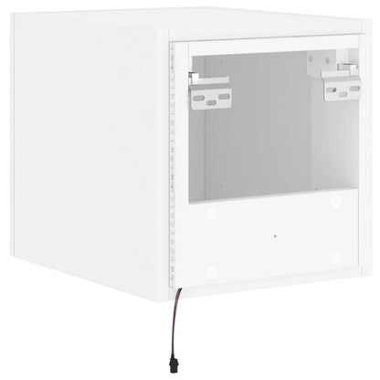 TV-möbel vit 30,5x35x30 cm Väggmonterad TV-bänk LED