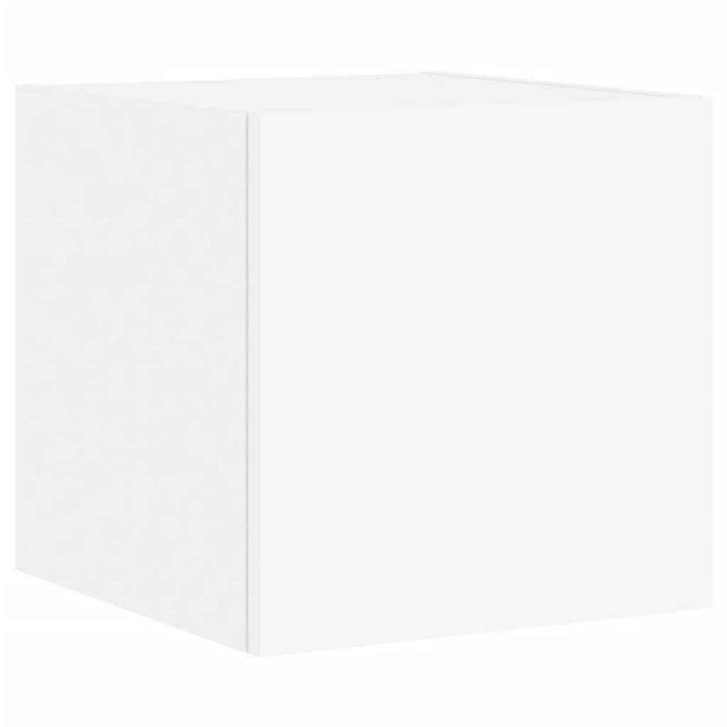 TV-möbel vit 30,5x35x30 cm Väggmonterad TV-bänk LED 2 st