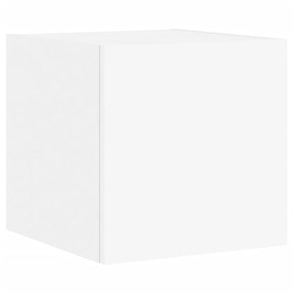 TV-möbel vit 30,5x35x30 cm Väggmonterad TV-bänk LED 2 st