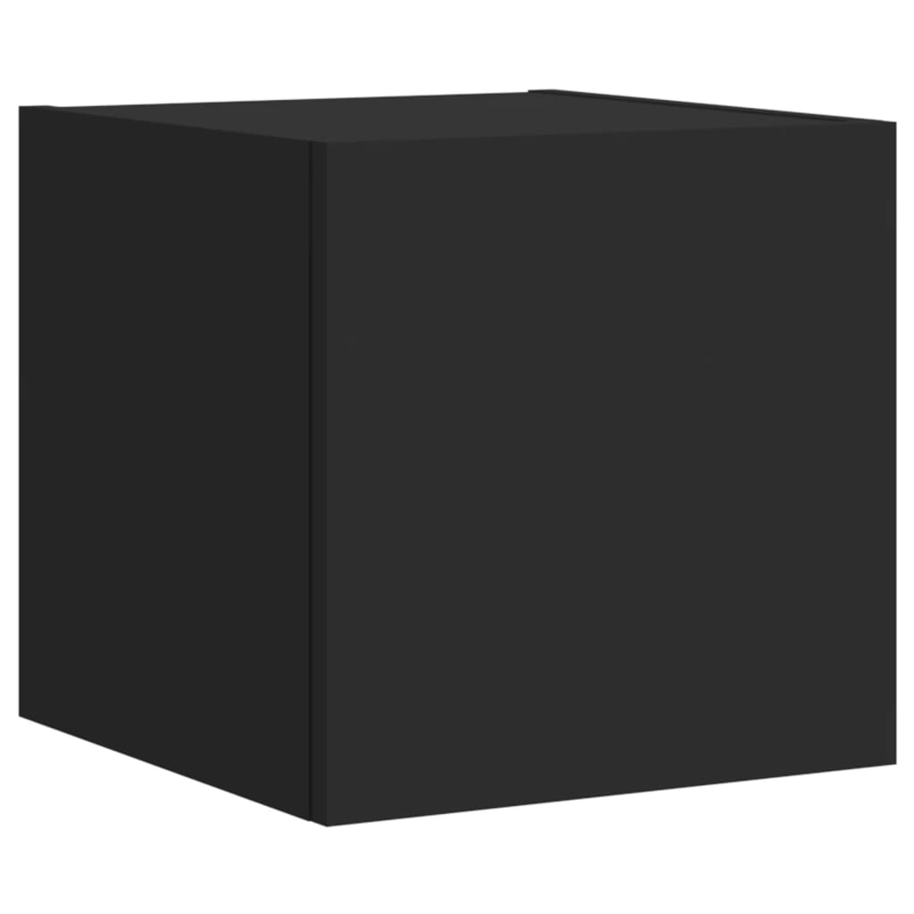 TV-möbel svart 30,5x35x30 cm Väggmonterad TV-bänk LED