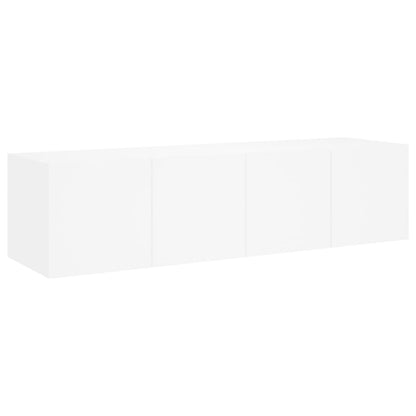 TV-möbel vit 60x35x31 cm Väggmonterad TV-bänk LED 2 st