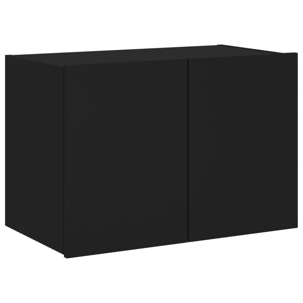 TV-möbel svart 60x35x41 cm Väggmonterad TV-bänk LED