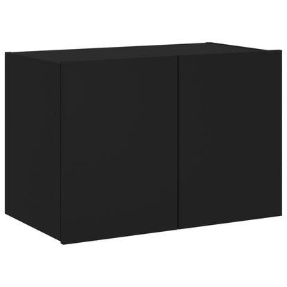 TV-möbel svart 60x35x41 cm Väggmonterad TV-bänk LED