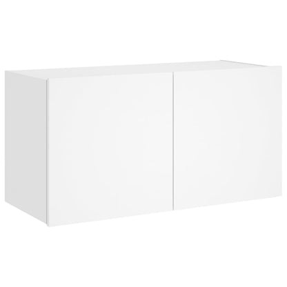 TV-möbel vit 80x35x41 cm Väggmonterad TV-bänk LED