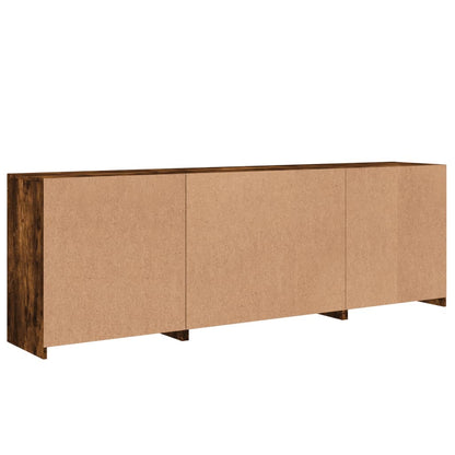 Skänk Rökfärgad Ek LED-belysning 202x37x67 cm