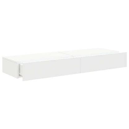 TV-möbel vit TV-bänkar med LED-belysning 2 st 60x35x15,5 cm