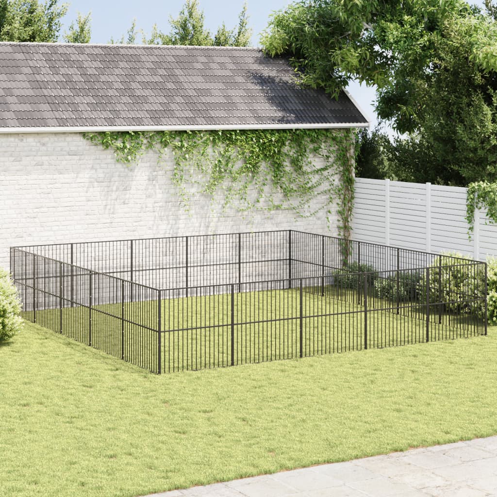 Doghouse Dogpen 20 paneelit musta galvanoitu teräs