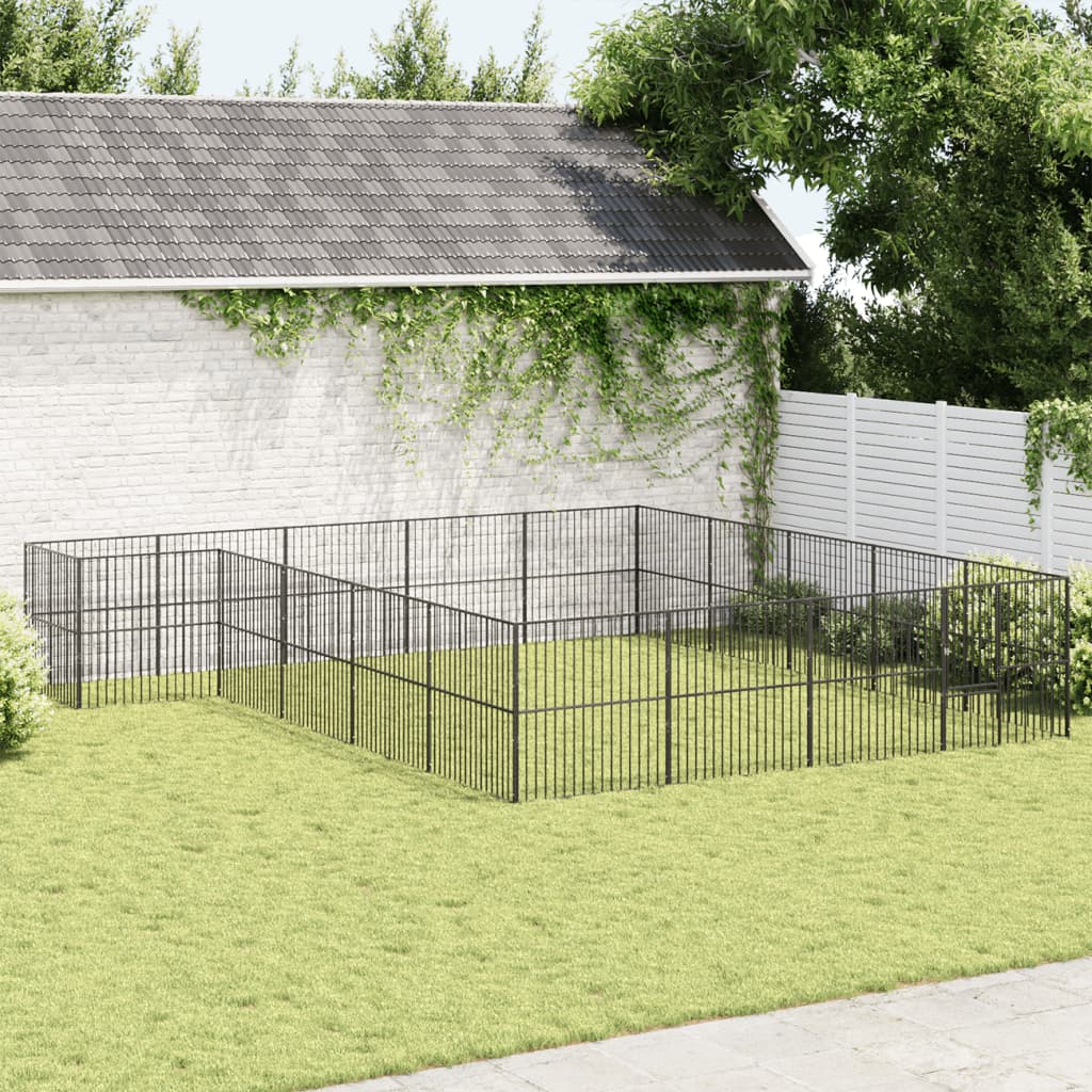 Doghouse Dogpen 20 paneelit musta galvanoitu teräs