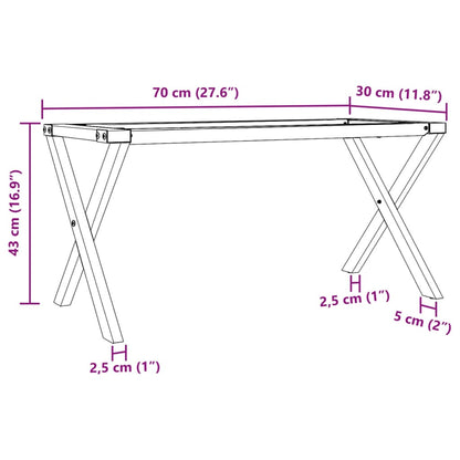 Pöytäjalat sohvapöydälle X-runko 70x30x43 cm valurautaa