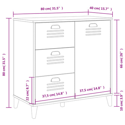 Sidobord VIKEN vit 80x40x80 cm konstruerat trä