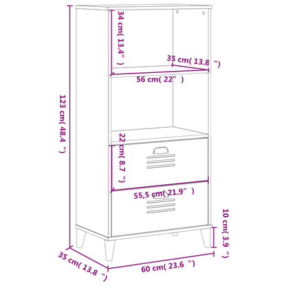 Kirjahylly valkoinen huonekalusarja VIGO 60x35x123 cm