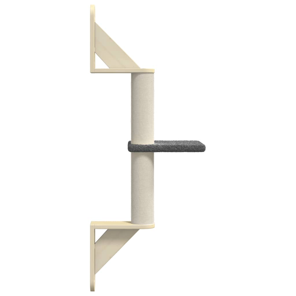 Kattmöbel mörkgrå Väggmonterad klösträd med klöspelare 85,5 cm