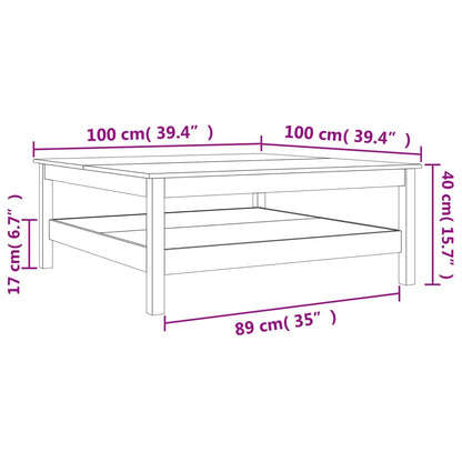 Soffbord brun vaxbrun 100x100x40 cm furu