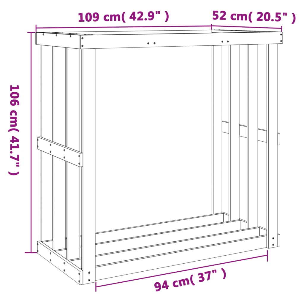 Puujalusta vahanruskea 109x52x106 cm massiivimänty