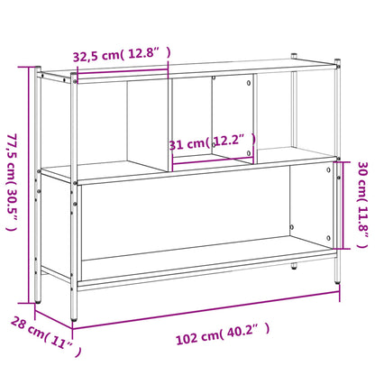 Kirjahylly musta 102x28x77,5 cm