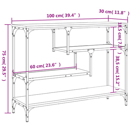 Avlastningsbord konsolbord brun ek 100x30x75 cm