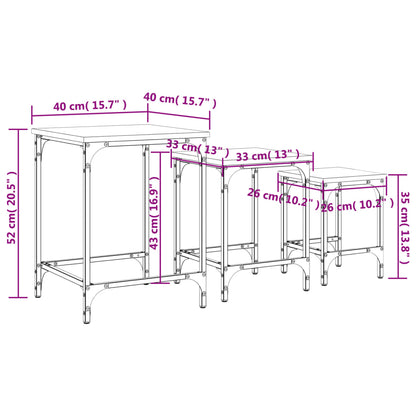 Soffbord sonoma ek Satsbord 3 st