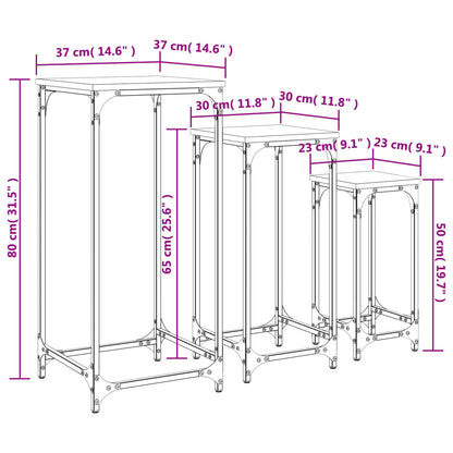 Soffbord brun ek Satsbord 3 st