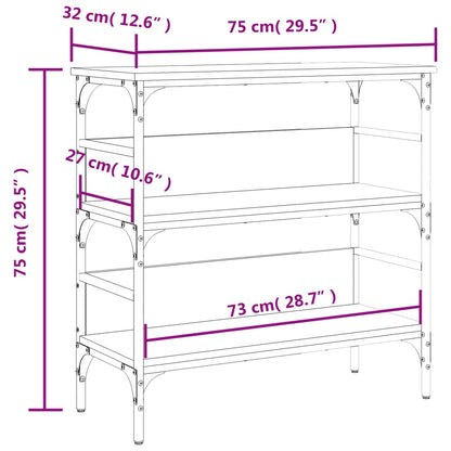 Avlastningsbord konsolbord brun ek 75x32x75 cm