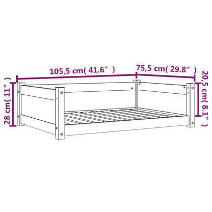 Koiran sänky Koiran sänky ruskea 105,5x75,5x28 cm massiivimänty