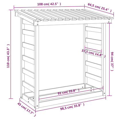 Vedställ vaxbrun 108x64,5x110 cm massiv furu