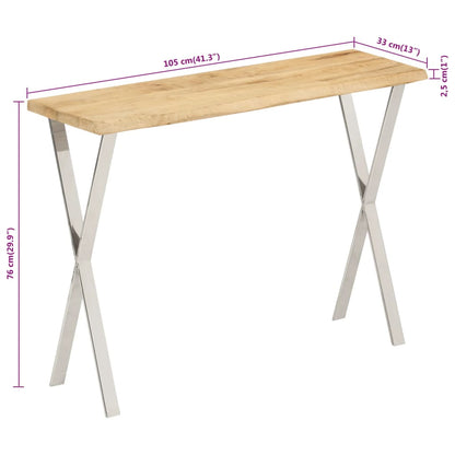 Avlastningsbord konsolbord massiv trä mangoträ med levande kant 105x33x76 cm