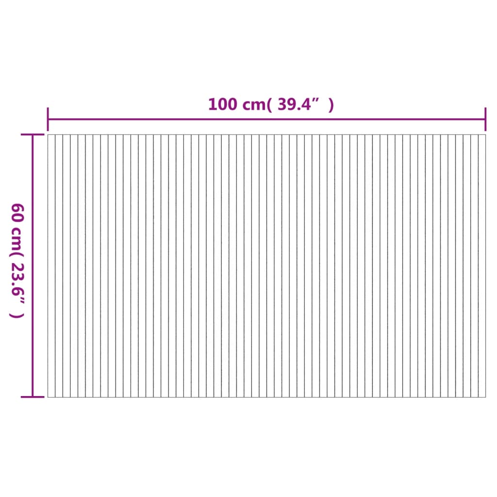 Lattiamatto suorakaiteen muotoinen vaalea luonnollinen 60x100 cm bambu