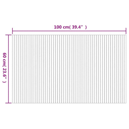 Lattiamatto suorakaiteen muotoinen vaalea luonnollinen 60x100 cm bambu