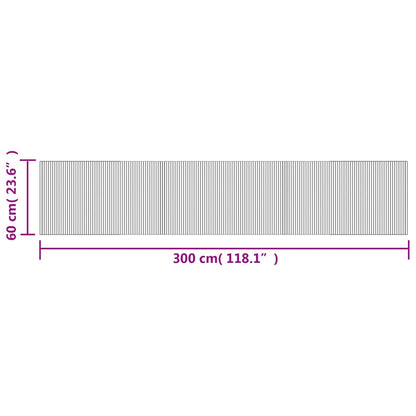 Lattiamatto suorakaiteen muotoinen vaalea luonnon 60x300 cm bambu