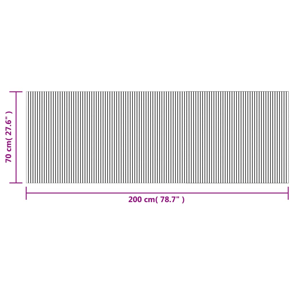 Lattiamatto suorakaiteen muotoinen ruskea 70x200 cm bambu