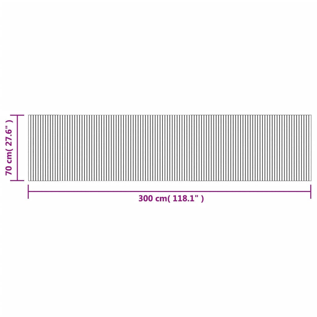 Lattiamatto suorakaiteen muotoinen ruskea 70x300 cm bambu